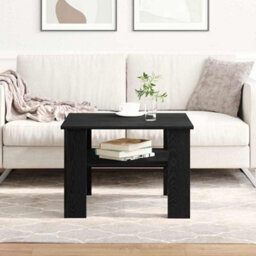 Berkfield Black Oak Coffee Table 60X60X42 Cm Made Of Engineered Wood - thumbnail 1