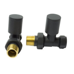 Plum&clay Pair Of Round Grey Straight Radiator Valves