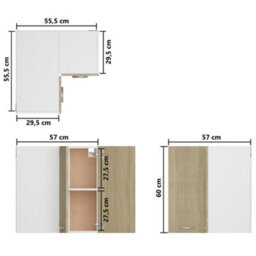 Vidaxl Hanging Corner Cabinet Lyon Sonoma Oak 57X57X60 Cm Engineered Wood - thumbnail 9