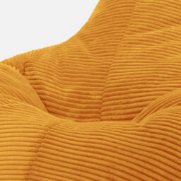 icon Dalton Cord Adults Bean Bag Recliner And Pouffe, Ready Filled Beanbag And Footstool Ochre Yellow - thumbnail 5