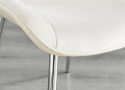 Furniturebox Elina White Marble Effect Round Pedestal Dining Table With Curved Black Support And 2 Cream Velvet Pesaro Silver Leg Chairs - thumbnail 9