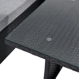 Evre 9 Seat Marylin Corner Sofa & Dining Rattan Furniture For Indoor Outdoor Patios  Black With Cover - thumbnail 9