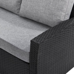 Evre 9 Seat Marylin Corner Sofa & Dining Rattan Furniture For Indoor Outdoor Patios  Black With Cover - thumbnail 8