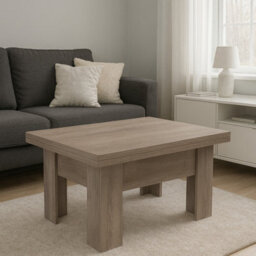 Modern Coffee Table Eryk Extendable 100 To 200 Cm Abs Veneer Truffle Oak - thumbnail 1