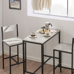 Sobuy Ogt03-Hg, Bar Set-1 Bar Table And 2 Stools, 3 Pieces Home Kitchen Breakfast Bar Set Furniture Dining Set, Grey - thumbnail 8