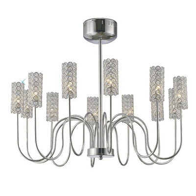 Luminosa Lighting Luminosa Martina Pendant 12 Light G4 Polished Chrome/crystal, Not Led/cfl Compatible - image 1
