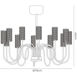 Luminosa Lighting Luminosa Martina Pendant 12 Light G4 Polished Chrome/crystal, Not Led/cfl Compatible - thumbnail 4