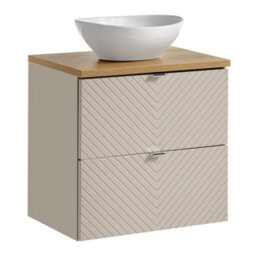 Heze Furniture Viva 60Cm Bathroom Cabinet With Oval Basin - Cashmere - thumbnail 1