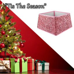 Christmas Tree Skirt Folding Sequin Xmas Decoration 30. Rose Pink - thumbnail 6