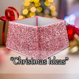 Christmas Tree Skirt Folding Sequin Xmas Decoration 30. Rose Pink - thumbnail 5