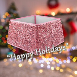 Christmas Tree Skirt Folding Sequin Xmas Decoration 30. Rose Pink - thumbnail 4