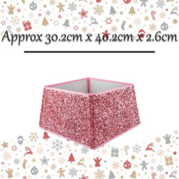 Christmas Tree Skirt Folding Sequin Xmas Decoration 30. Rose Pink - thumbnail 2