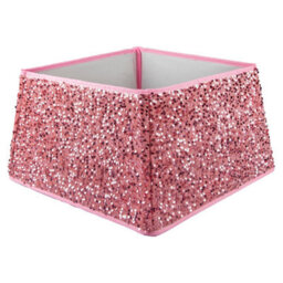 Christmas Tree Skirt Folding Sequin Xmas Decoration 30. Rose Pink - thumbnail 1