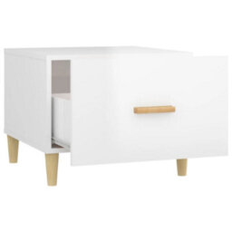 Berkfield Sturdy Coffee Table High Gloss White 50X50X40 Cm Engineered Wood - thumbnail 7