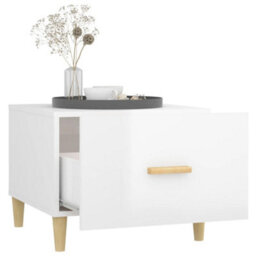 Berkfield Sturdy Coffee Table High Gloss White 50X50X40 Cm Engineered Wood - thumbnail 4