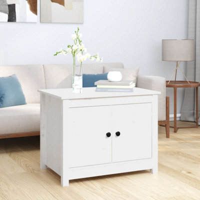 Berkfield Coffee Table White 71X49X55 Cm Solid Wood Pine - image 1