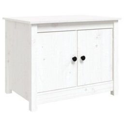 Berkfield Coffee Table White 71X49X55 Cm Solid Wood Pine - thumbnail 2