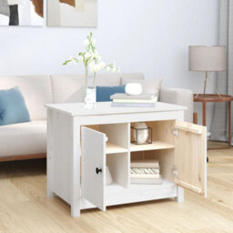Berkfield Coffee Table White 71X49X55 Cm Solid Wood Pine - thumbnail 3