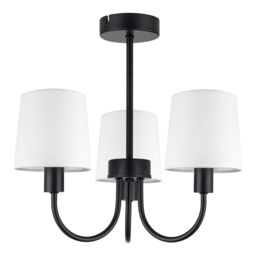 GoodHome Nunbird Matt Fabric & Metal Black & White 3 Lamp Led Ceiling Light - thumbnail 4