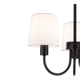 GoodHome Nunbird Matt Fabric & Metal Black & White 3 Lamp Led Ceiling Light - thumbnail 5