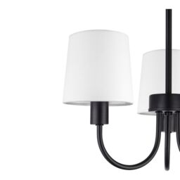 GoodHome Nunbird Matt Fabric & Metal Black & White 3 Lamp Led Ceiling Light - thumbnail 6