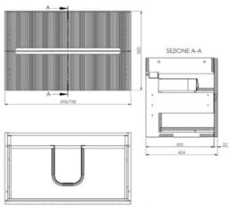 Affine 600mm Bathroom Vanity Unit Grey Marble Countertop Wall Hung Fluted Oak Unit - thumbnail 5