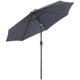 Outsunny 2.7M Patio Umbrella Outdoor Sunshade Canopy W/ Tilt And Crank Grey - thumbnail 2