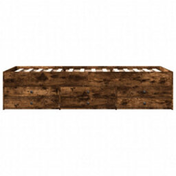 Berkfield Daybed With Drawers Without Mattress Smoked Oak 75X190 Cm Small Single - thumbnail 4