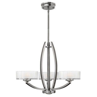 Elstead Lighting Meridian 3 Light Chandelier - Brushed Nickel