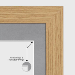 AK Frames 12X12 Light Oak Modern Multi Photo Frame With Mid Grey Mount - Holds 4 Apertures (4X) 6X4 Photos - thumbnail 7