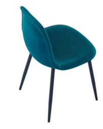 Nordlys Set Of 4 Metal And Blue Velvet Dining Chairs Vintage Style Dining Room - thumbnail 6