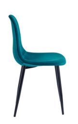 Nordlys Set Of 4 Metal And Blue Velvet Dining Chairs Vintage Style Dining Room - thumbnail 7