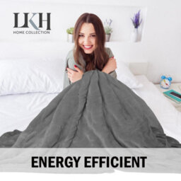 Vivo Electric Heated Throw Over Blanket - Dark Grey Flannel - thumbnail 2