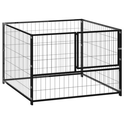 Berkfield Dog Kennel Black 100X100X70 Cm Steel - image 1