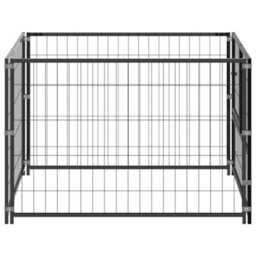 Berkfield Dog Kennel Black 100X100X70 Cm Steel - thumbnail 3