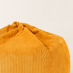 icon Kingston Cord Adults Bean Bag Chair And Pouffe, Ready Filled Beanbag And Footstool Ochre Yellow - thumbnail 8