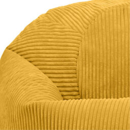 icon Kingston Cord Adults Bean Bag Chair And Pouffe, Ready Filled Beanbag And Footstool Ochre Yellow - thumbnail 5