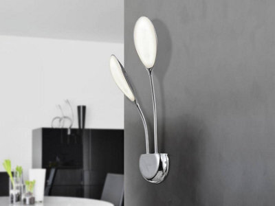 Luminosa Lighting Luminosa Lucila Integrated Led 2 Light Wall Lamp Chrome - Uk Stock - image 1