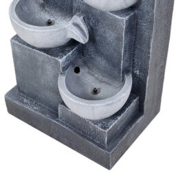 Living And Home 4-Tier Grey Resin Solar-Powered Water Fountain Outdoor Gardening Decor With Warm Yellow Light 66Cm(H) - thumbnail 8