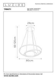 Lucide Triniti Modern Pendant Light 80Cm - Led Dim. - 3000K - White - thumbnail 7