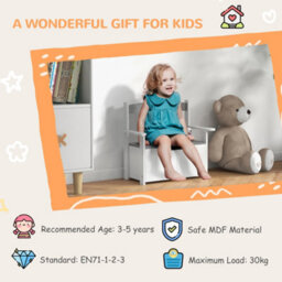 Aiyaplay 2 In 1 Toy Box For Kids With Safety Lid For Bedroom, Nursery, Grey - thumbnail 8