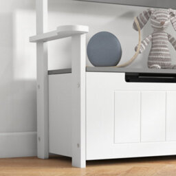 Aiyaplay 2 In 1 Toy Box For Kids With Safety Lid For Bedroom, Nursery, Grey - thumbnail 9