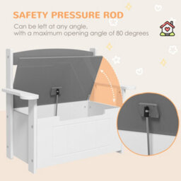 Aiyaplay 2 In 1 Toy Box For Kids With Safety Lid For Bedroom, Nursery, Grey - thumbnail 6