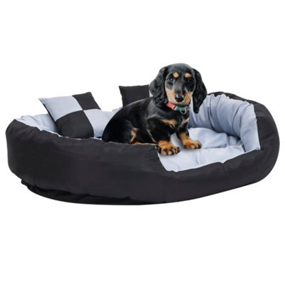 Berkfield Reversible & Washable Dog Cushion Grey And Black 110X80X23 Cm - image 1