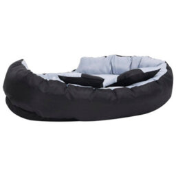 Berkfield Reversible & Washable Dog Cushion Grey And Black 110X80X23 Cm - thumbnail 6