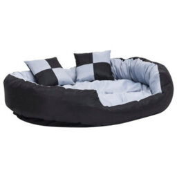 Berkfield Reversible & Washable Dog Cushion Grey And Black 110X80X23 Cm - thumbnail 2