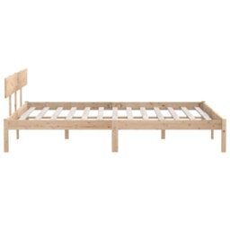 Berkfield Bed Frame Solid Wood Pine 180X200 Cm Super King Size - thumbnail 5