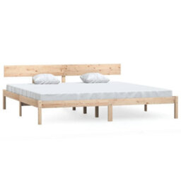 Berkfield Bed Frame Solid Wood Pine 180X200 Cm Super King Size - thumbnail 2