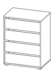 FurniComp LTD Furnicomp Dallas Universal 4 Drawers Matt White 60Cm Large Internal Chest Of Drawers For Wardrobes - thumbnail 5