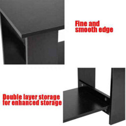 Modern Coffee Table, Black Finish Wood Living Room Side Table, With Lower Storage Shelf - thumbnail 5